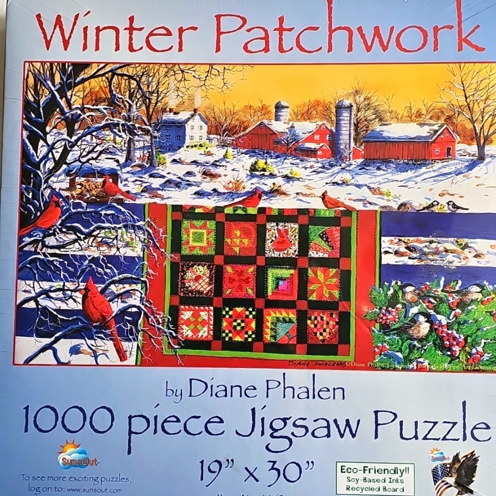 Winter Patchwork 1000pc Jigsaw Puzzle by Diane Phalen